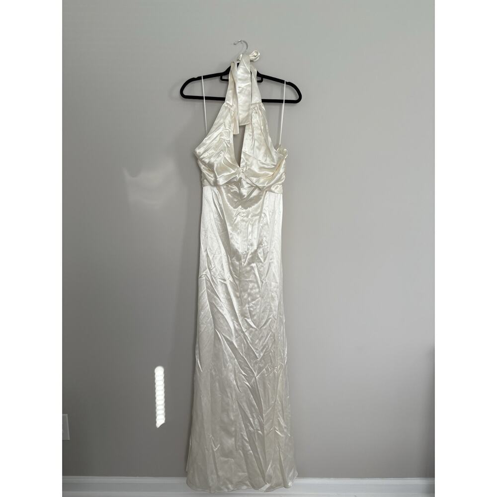Reformation Veria Dress Halter Tie Zip Wedding Formal Style Women’s Size 4 - Picture 3 of 10